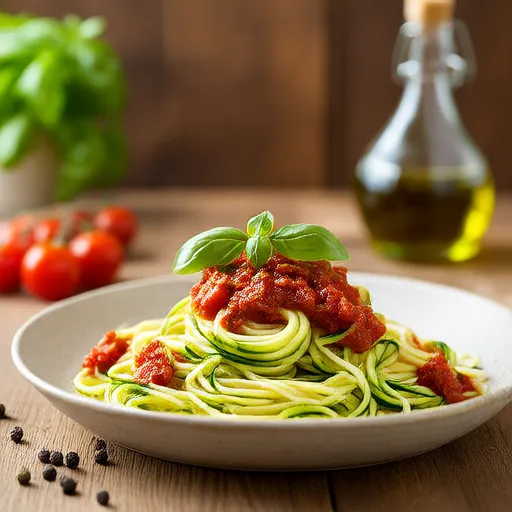 Noodles di Zucchini con Salsa di Pomodoro e Basilico