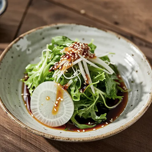 Shirasu and Mizuna Daikon Salad