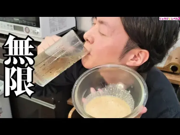 無限ドレッシングとシーフードサラダ