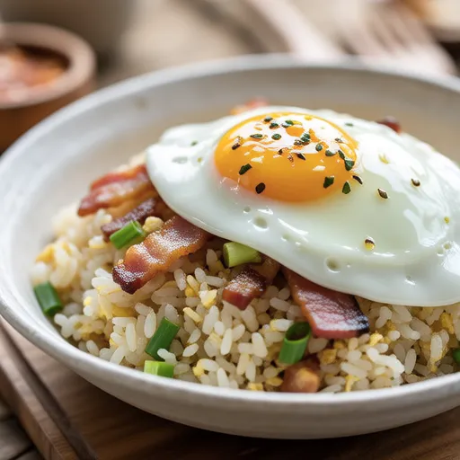 Simple Chive Bacon Fried Rice