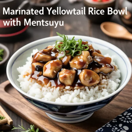 Marinated Yellowtail Rice Bowl with Mentsuyu