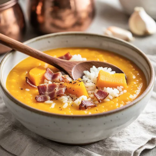Creamy Bacon and Pumpkin Rice Soup