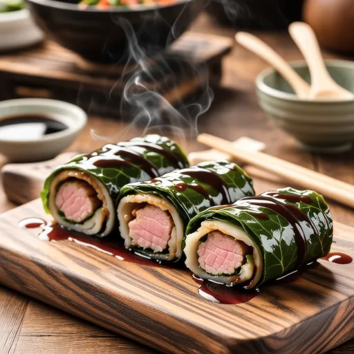 Pork Belly Wrapped with Shiso Leaves