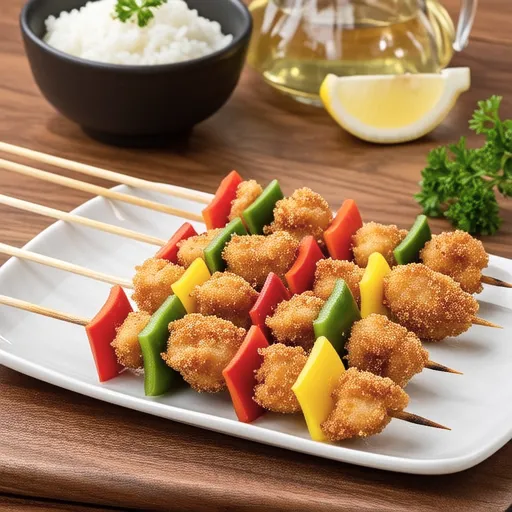 Chicken Thigh and Shishito Pepper Skewered Katsu