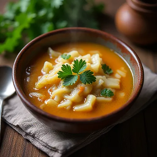 Soupe au chou et à l'oignon