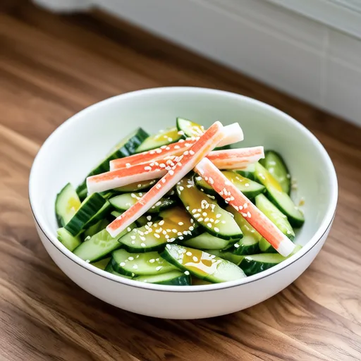 Cucumber and Crab Stick Mustard Salad