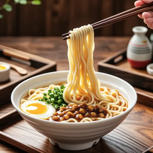Fluffy Natto Kama-Tama Udon