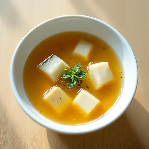 Eringi and Tofu Clear Soup