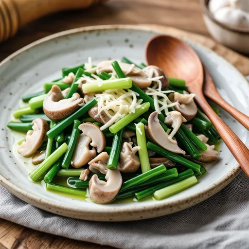 Stir-fried Garlic Chives and Tuna with Cheese