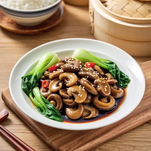 Stir-fried Oyster Mushrooms and Bok Choy