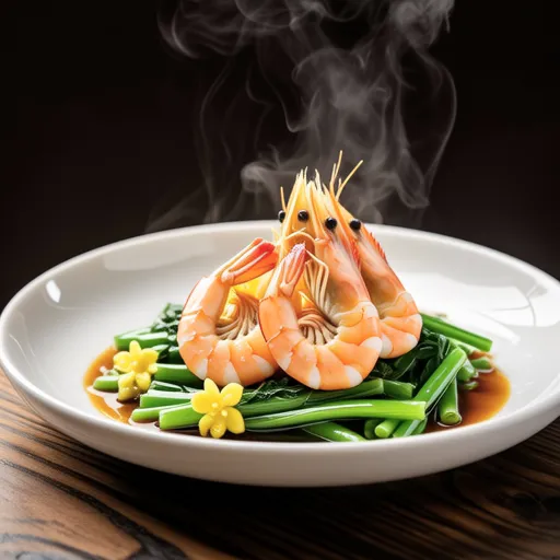 Stir-fried Nanohana and Shrimp