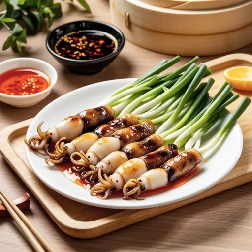 Squid and Green Onion Wraps