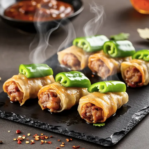 Sweet Long Pepper Wrapped in Pork