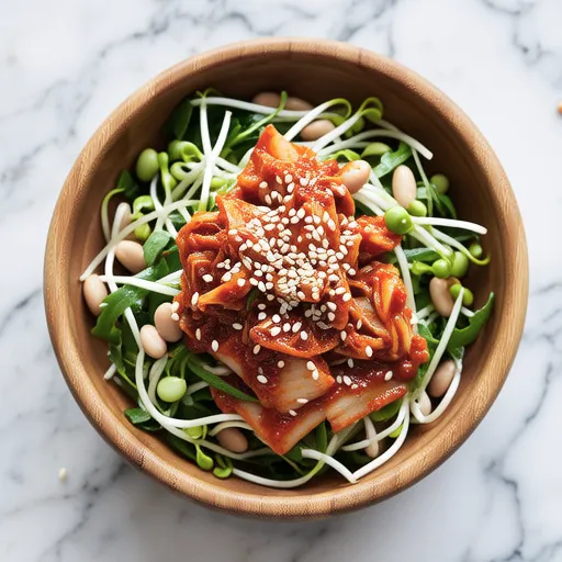 Bean Sprouts and Tuna Kimchi Mix