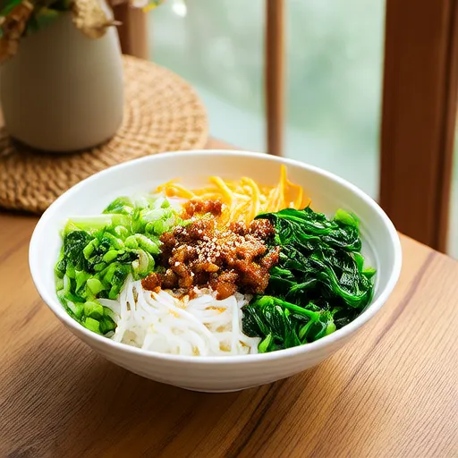 Bibimbap au poivron concombre