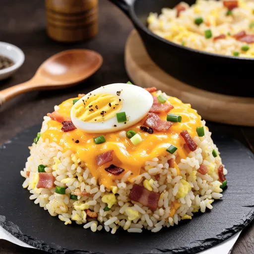 Cheesy Carbonara Fried Rice