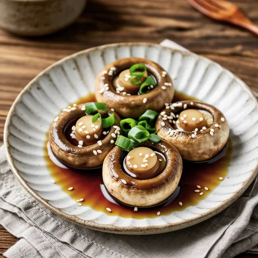 Grilled King Oyster Mushrooms with Scallion Ponzu Sauce