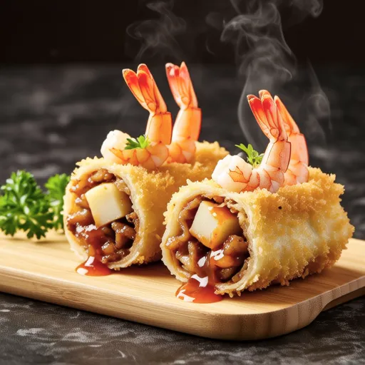 Big Meat-Wrapped Shrimp Fry