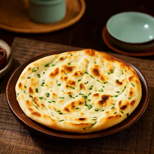 Einfacher chinesischer Pfannkuchen mit Frühlingszwiebeln