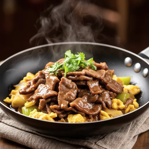 Beef and Chrysanthemum Egg Stir-fry