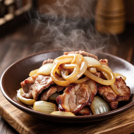Pork Ginger Stir-fry with Pickled Onion
