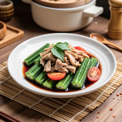 Okra and Tuna Soy Sauce Mix