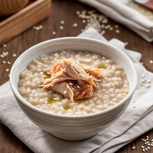 Oatmeal Kimchi Tuna Porridge