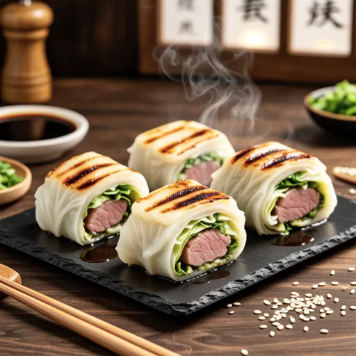 Grilled Tofu Wrapped in Pork Belly