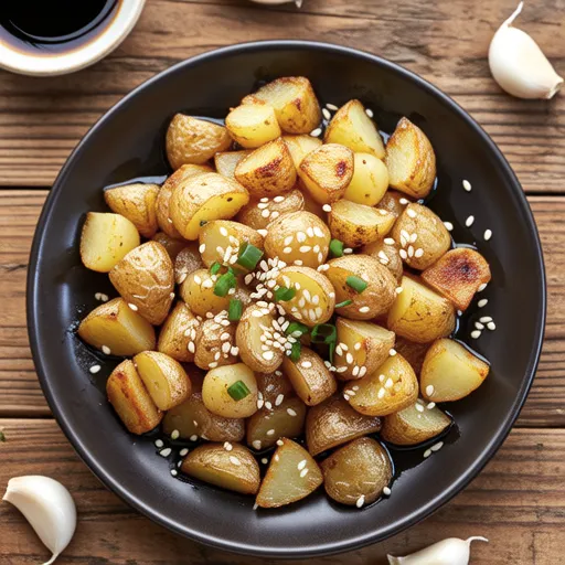 Garlic Baby Potatoes with Shirasu