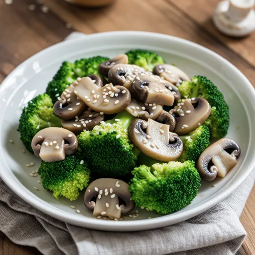 Diet-Friendly Broccoli and King Oyster Mushroom Salad