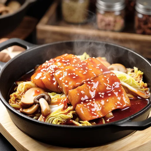 Pan-fried Yellowtail and Cabbage with Gochujang