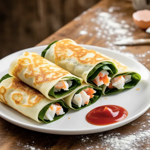 Crab Stick Perilla Leaf Pancakes
