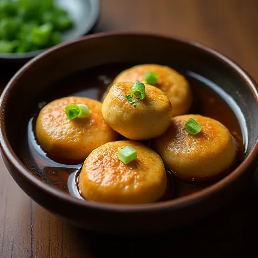 Simmered Stuffed Fried Tofu with Konjac