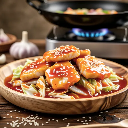 Stir-fried Fish Cake with Cabbage and Ketchup