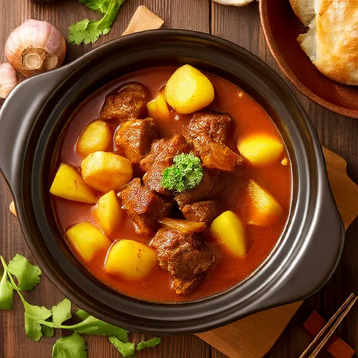 يخنة لحم البقر بالكاري والبطاطا