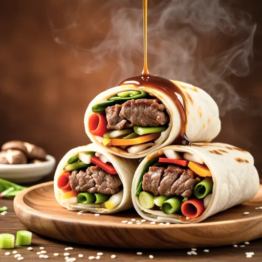 Beef Wraps with Sweet and Sour Sauce