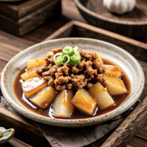 Simmered Daikon with Minced Chicken Sauce