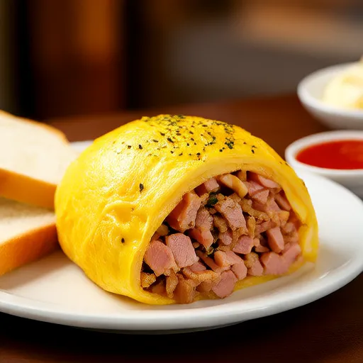 Jambonlu ve Mantarlı Omlet