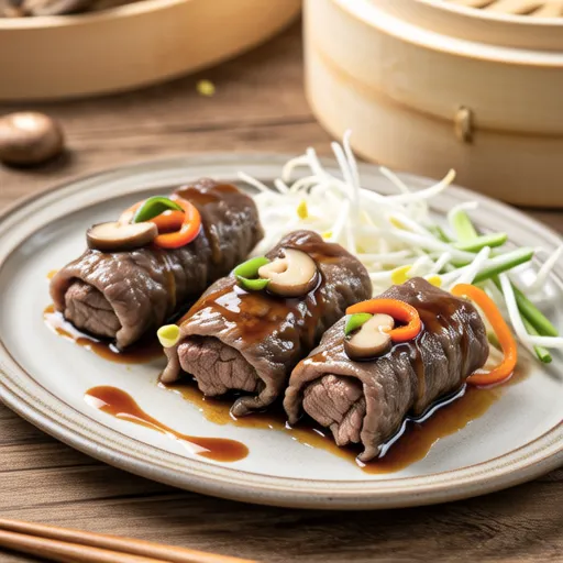 Beef Roll Steamed with Vegetables