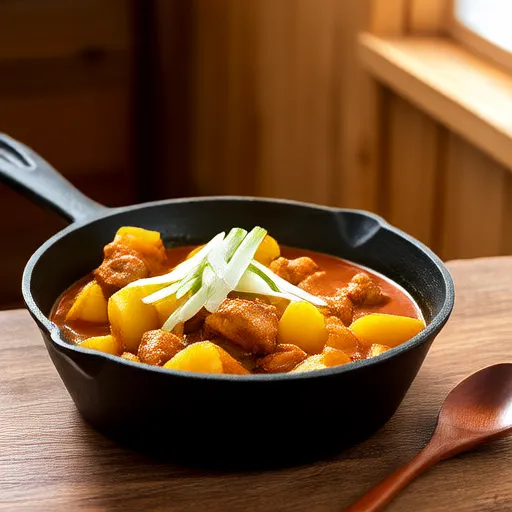 Curry di pollo e patate