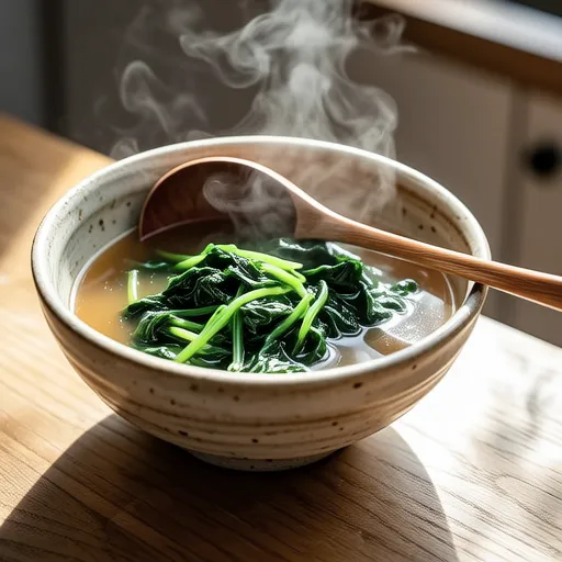 Spinach and Wakame Miso Soup