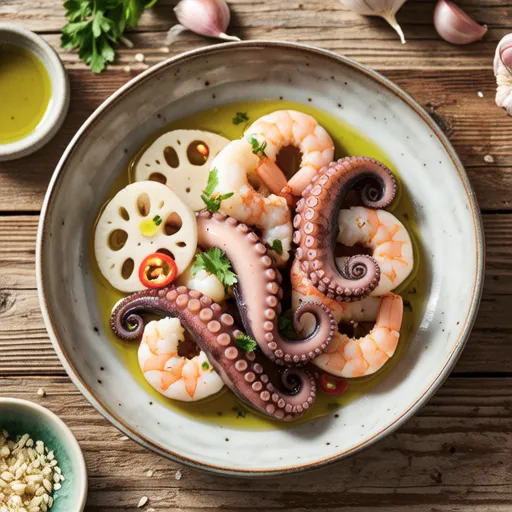 Seafood and Lotus Root Ajillo