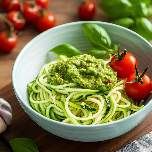 Zucchini-Nudeln mit Avocado-Sauce