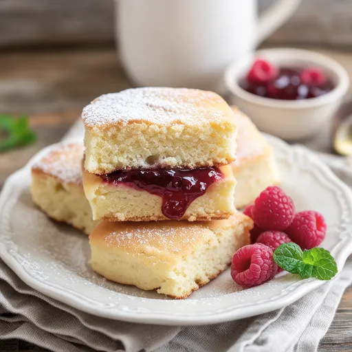 Plain Scones with Raspberry Jam