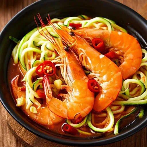 Spicy Garlic Butter Shrimp with Zucchini Noodles