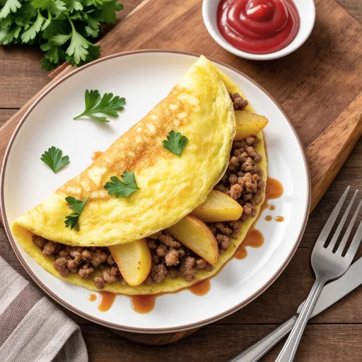 Minced Meat and Potato Omelette