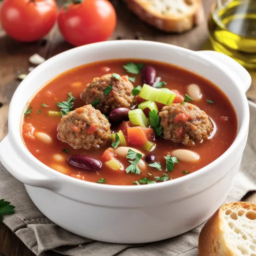 Herb Meatballs and Bean Soup