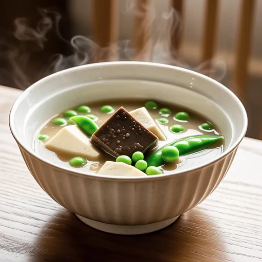 Miso Soup with Snow Peas and Tofu