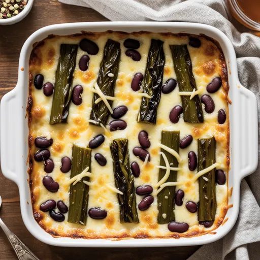 Bamboo Shoots and Broad Beans Cheese Bake