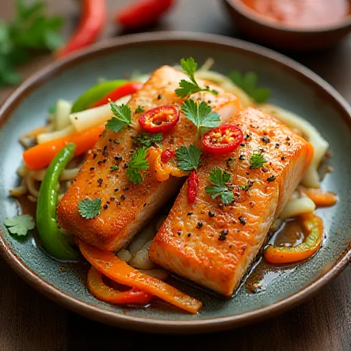 Salmon and Colorful Vegetables Nanban Pickle